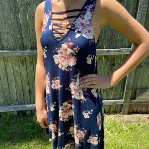Rue21 Navy blue floral dress